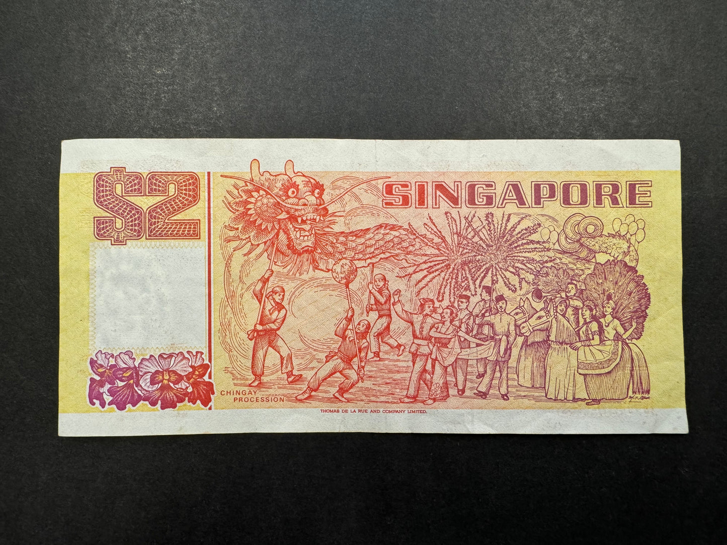 Rare $2 Dollar (Orange) Banknotes From Singapore (Issued in 1991)