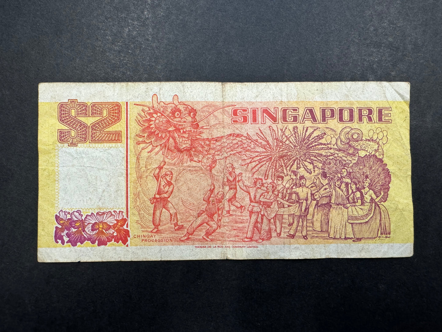 Rare $2 Dollar (Orange) Banknotes From Singapore (Issued in 1991)
