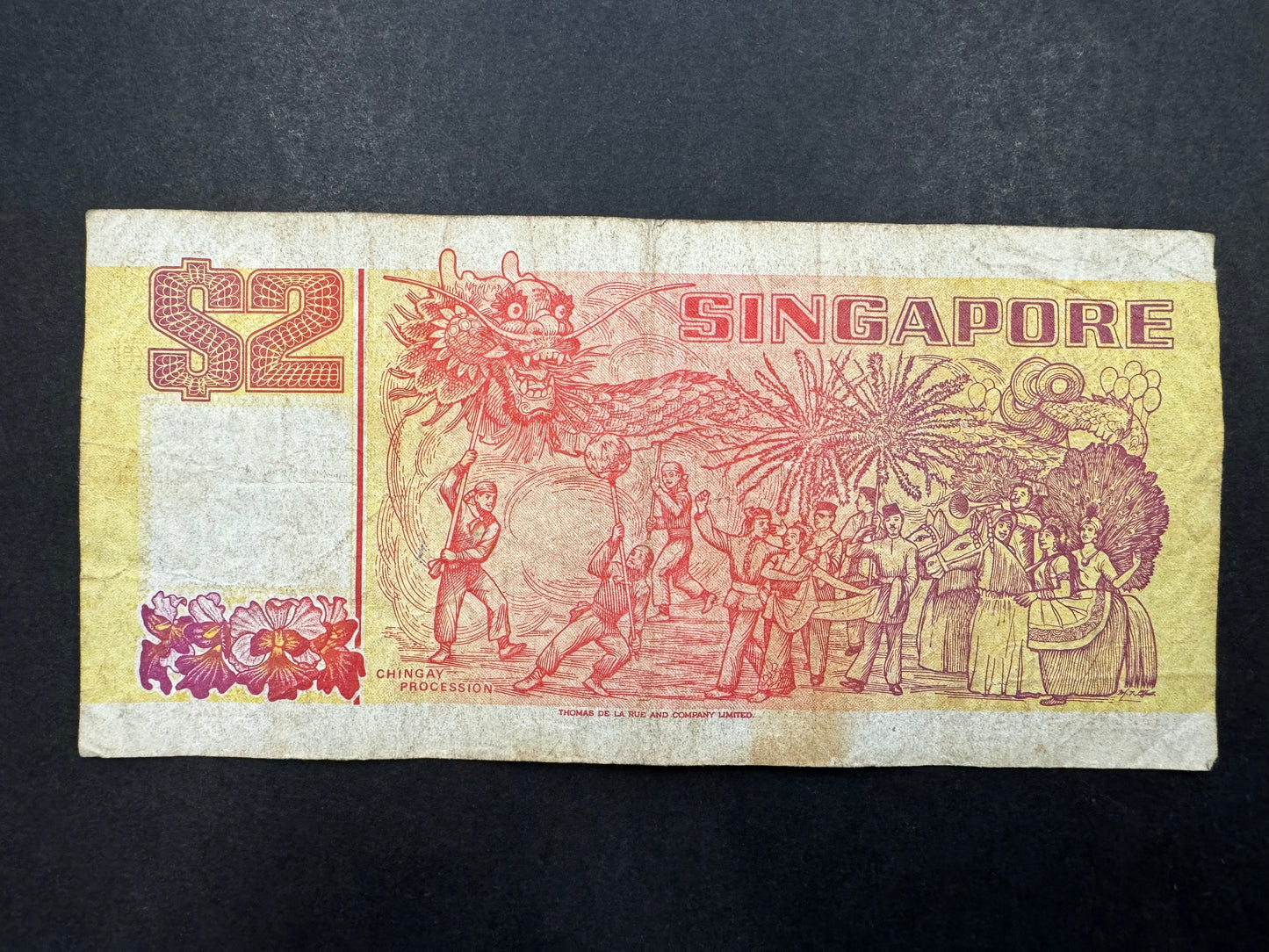 Rare $2 Dollar (Orange) Banknotes From Singapore (Issued in 1991)