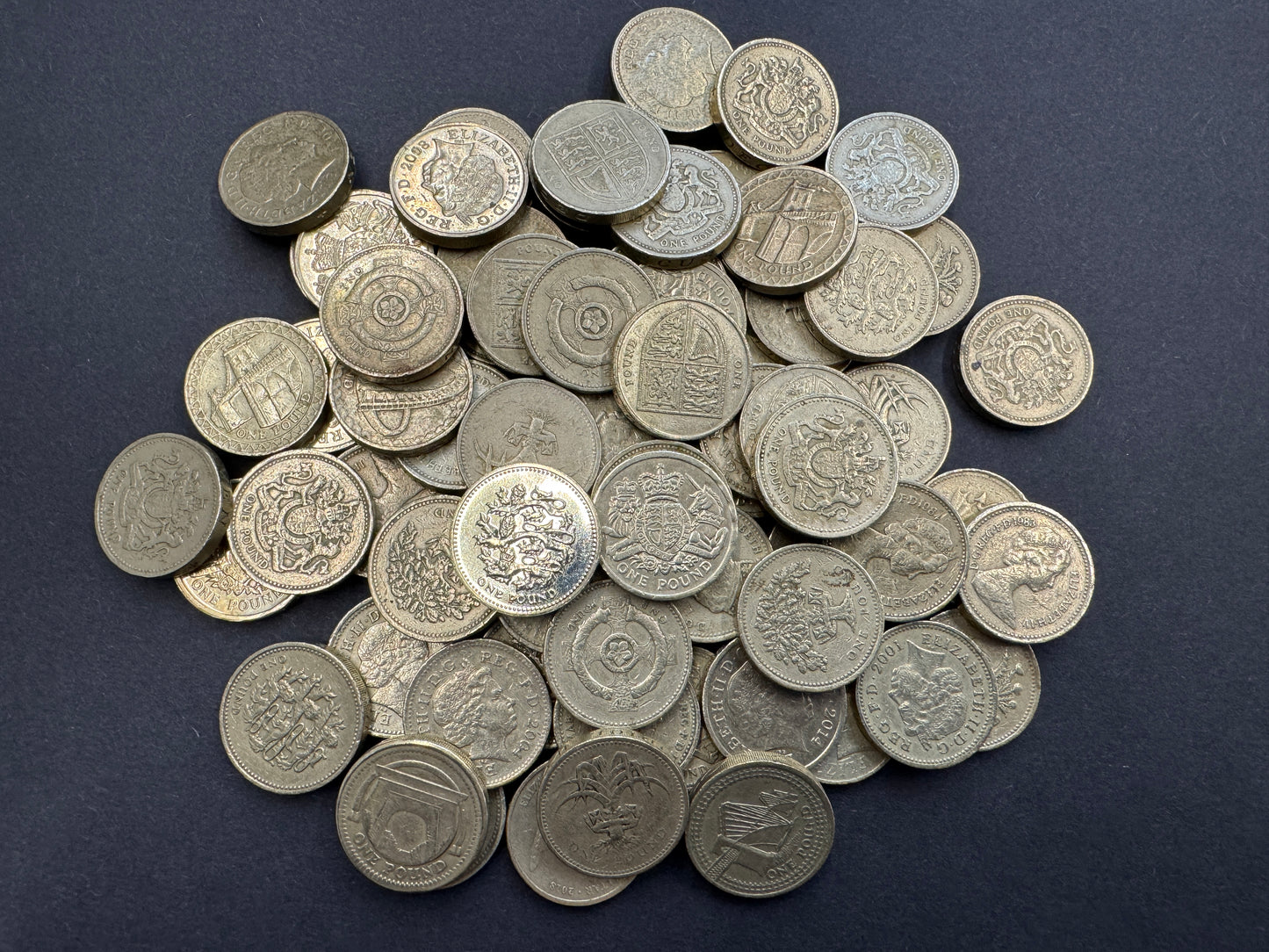 Old Round Pound Coins From The United Kingdom