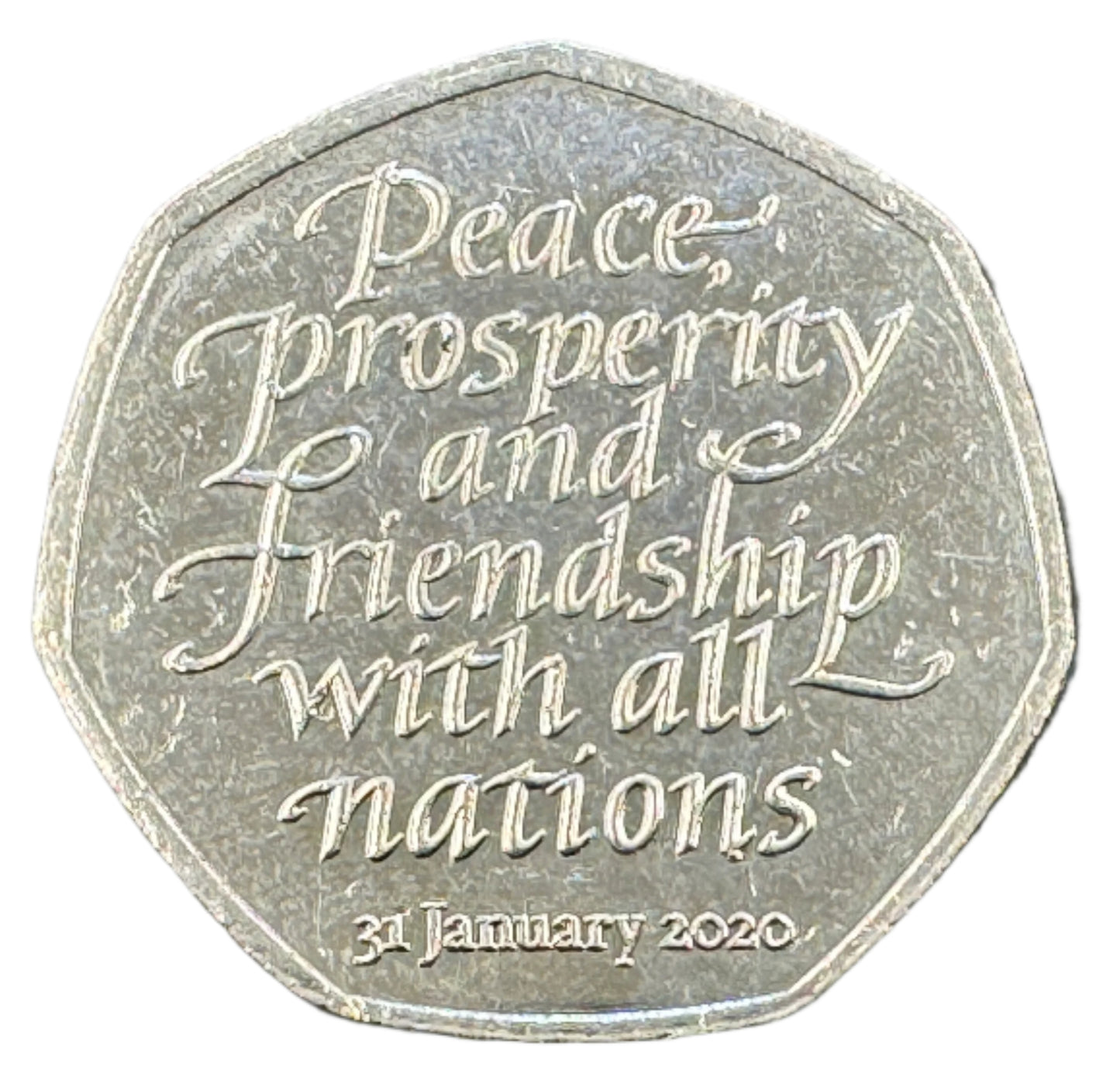 UK Brexit Peace 50p Coin 2020
