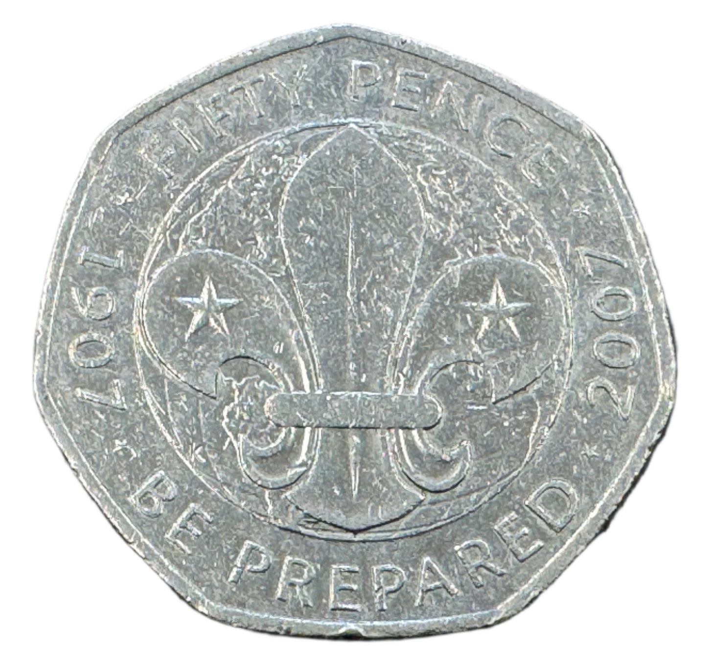 UK Scouts Be Prepared 50p Coin 2007