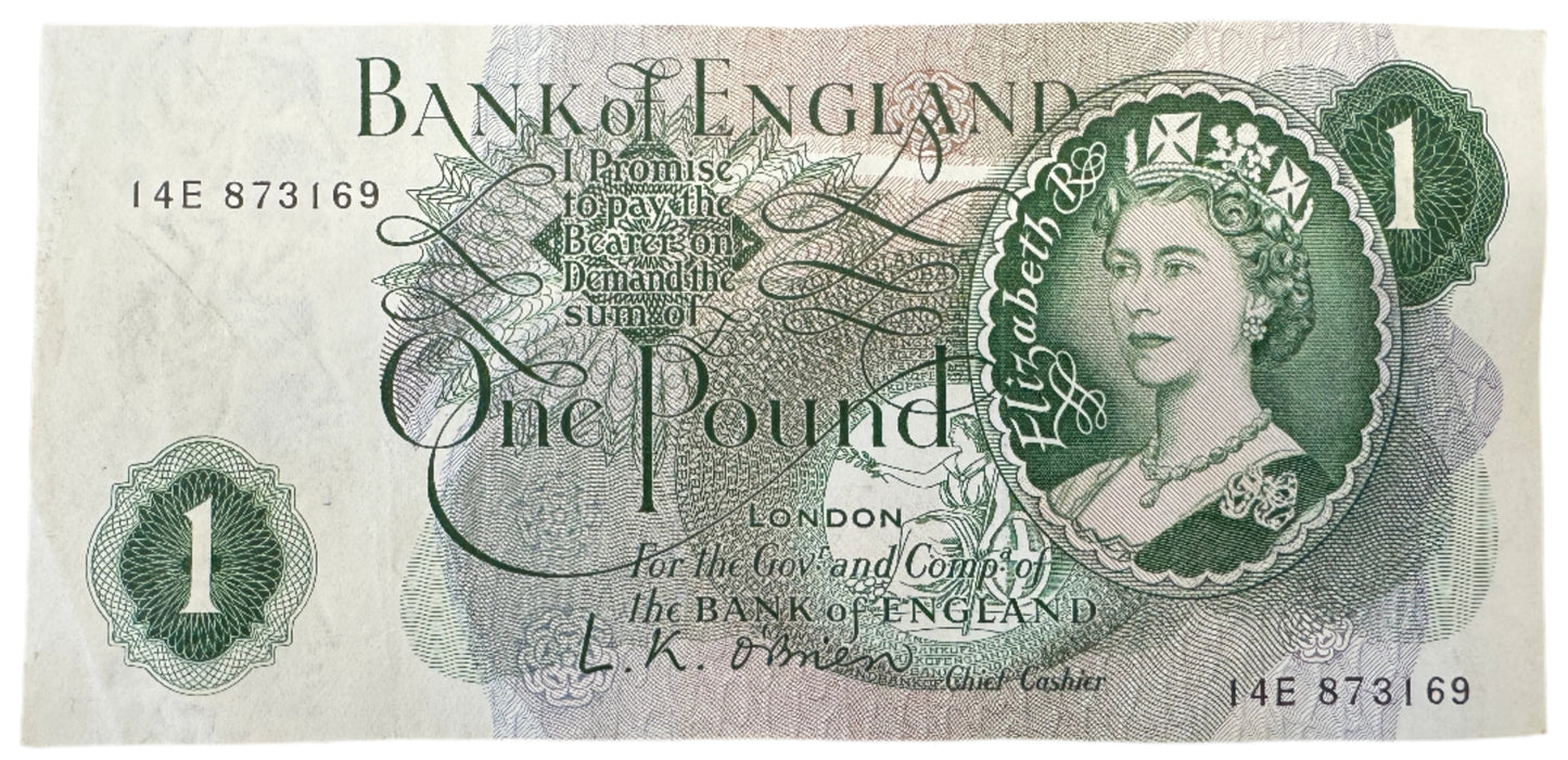 Bank Of England £1 Pound Series C Banknote 1960-1978