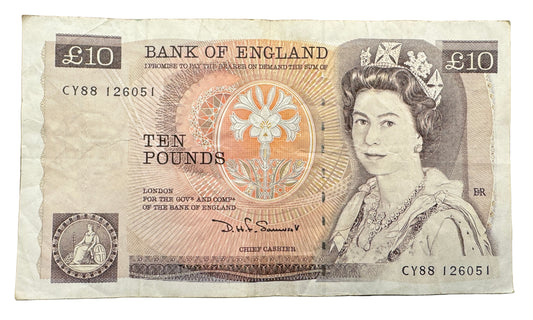 Bank Of England £10 Pounds "Florence Nightingale" Banknote 1975-1992