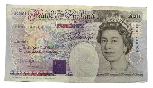 Bank Of England £20 Pounds "Michael Faraday" (4 "£20") Banknote 1993-2000