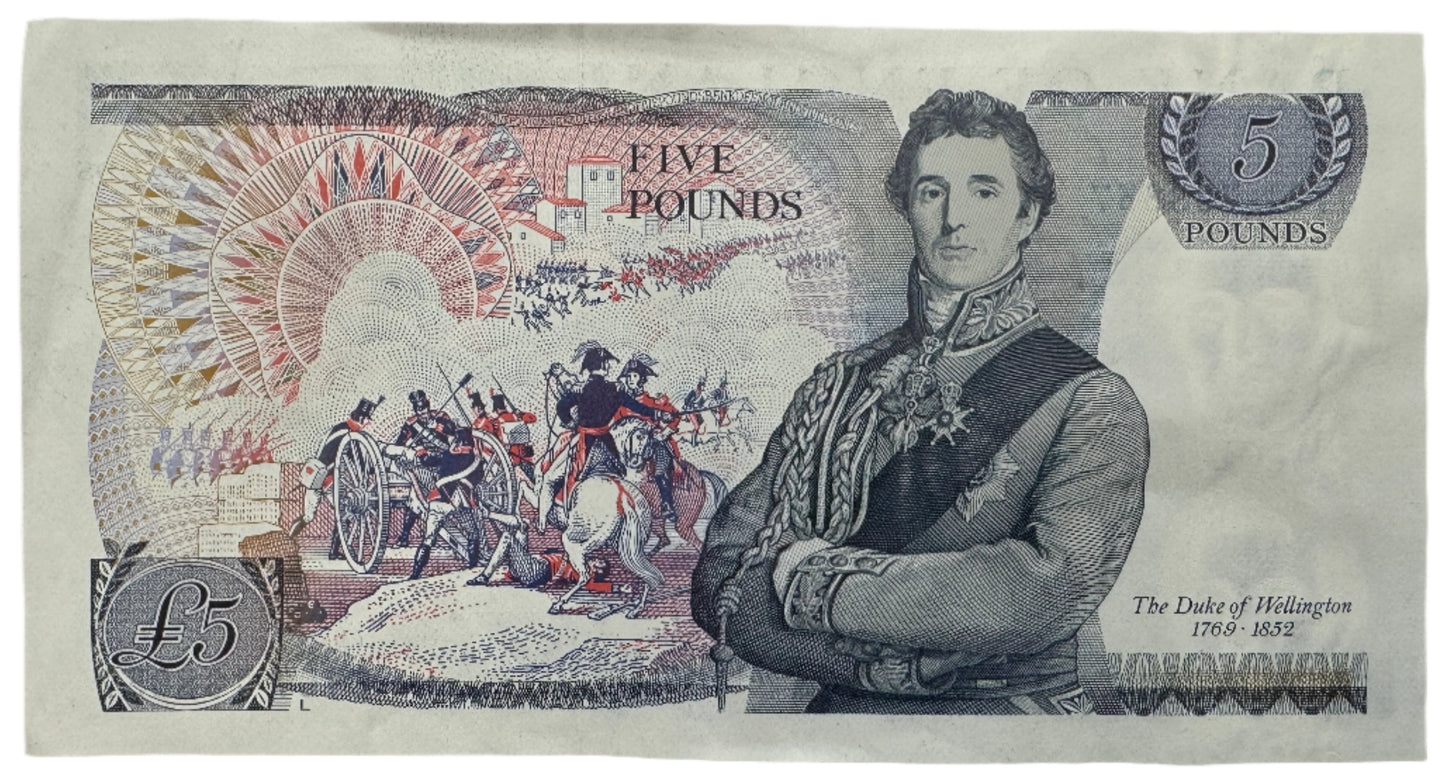 £5 Pounds Duke Of Wellington Banknote From The Bank Of England 1971 & 1991
