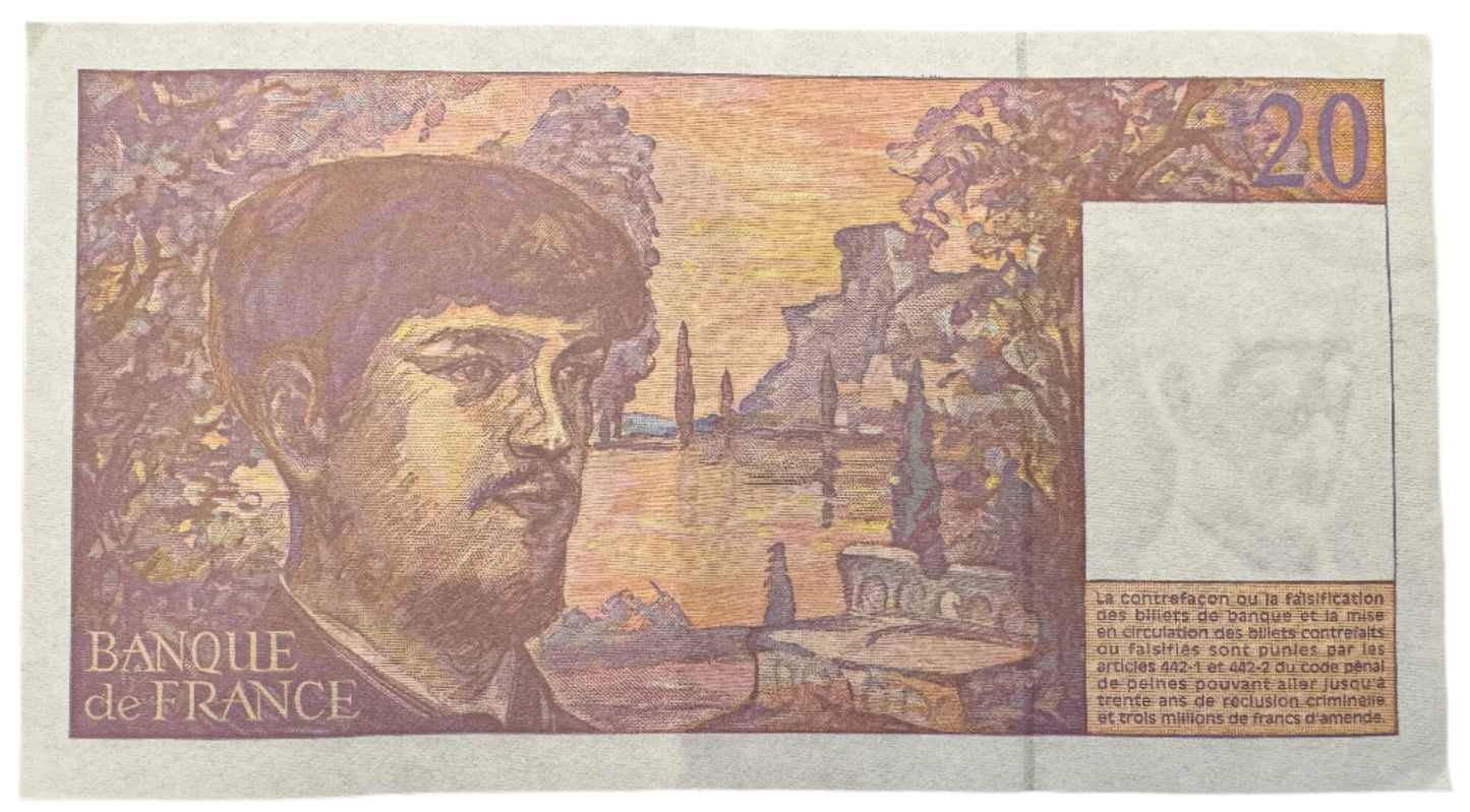 Banque De France 20 Francs "Debussy" Banknote 1980-1989
