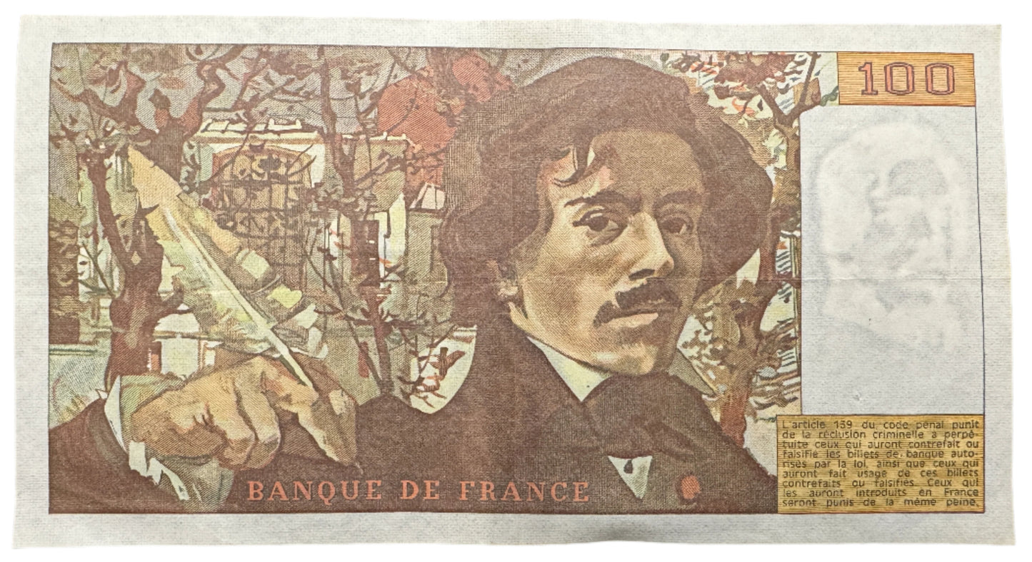 Banque De France 100 Francs "Delacroix" Banknote 1978-1989
