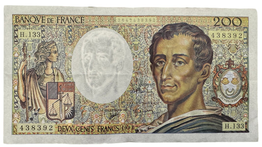 Banque De France 200 Francs "De Montesquieu" Banknote 1981-1992
