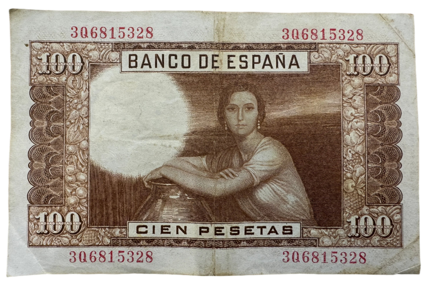 Spain El Banco De España 100 Pesetas Vintage Banknote 1953