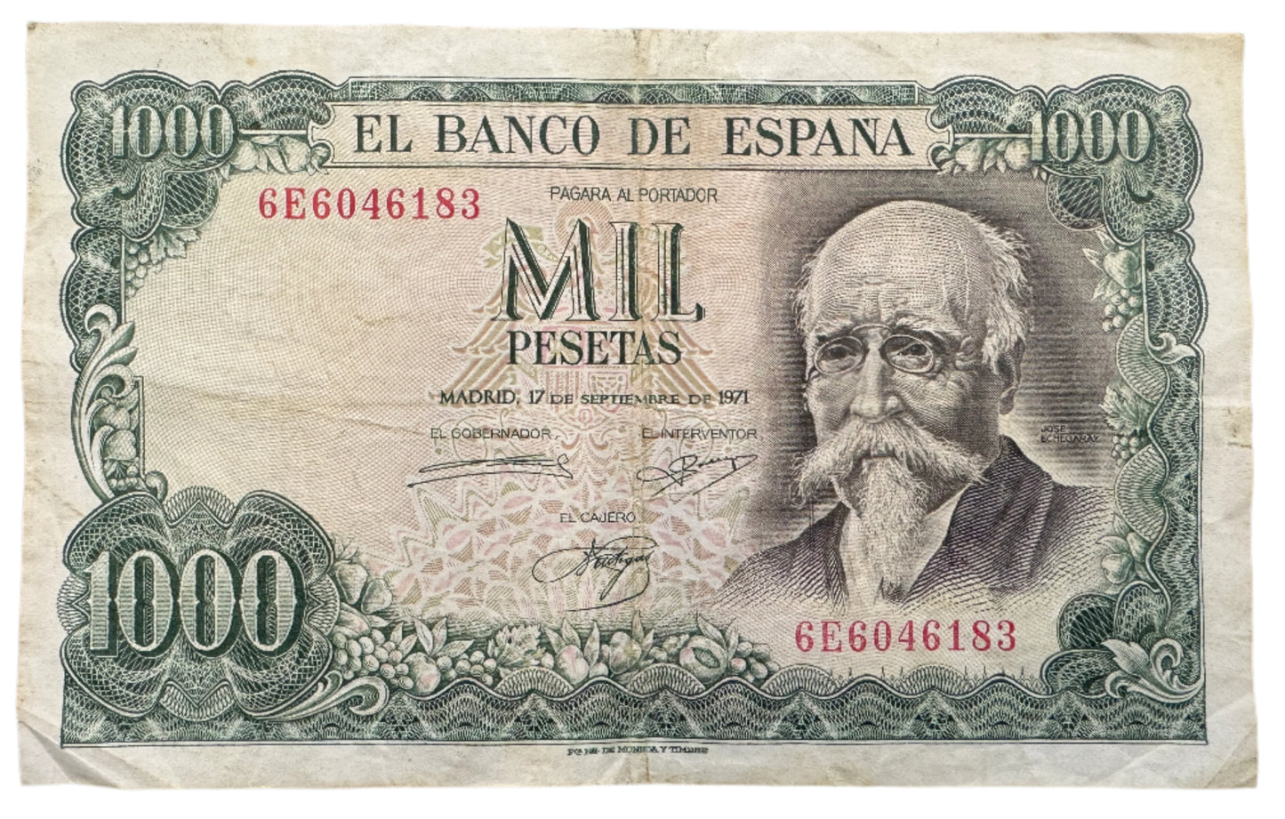 El Banco De España 1000 Pesetas "Centennial of the Bank of Spain" Banknote 1971