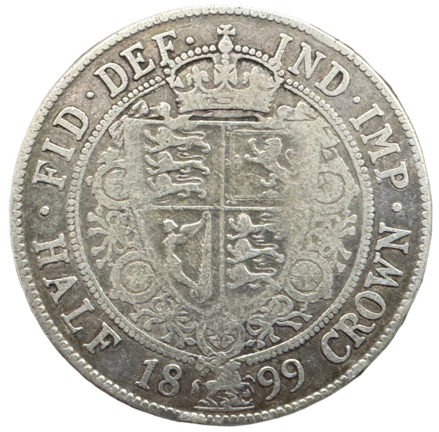 British Half Crown Victoria "Old Head" Silver Coin (1893-1901)