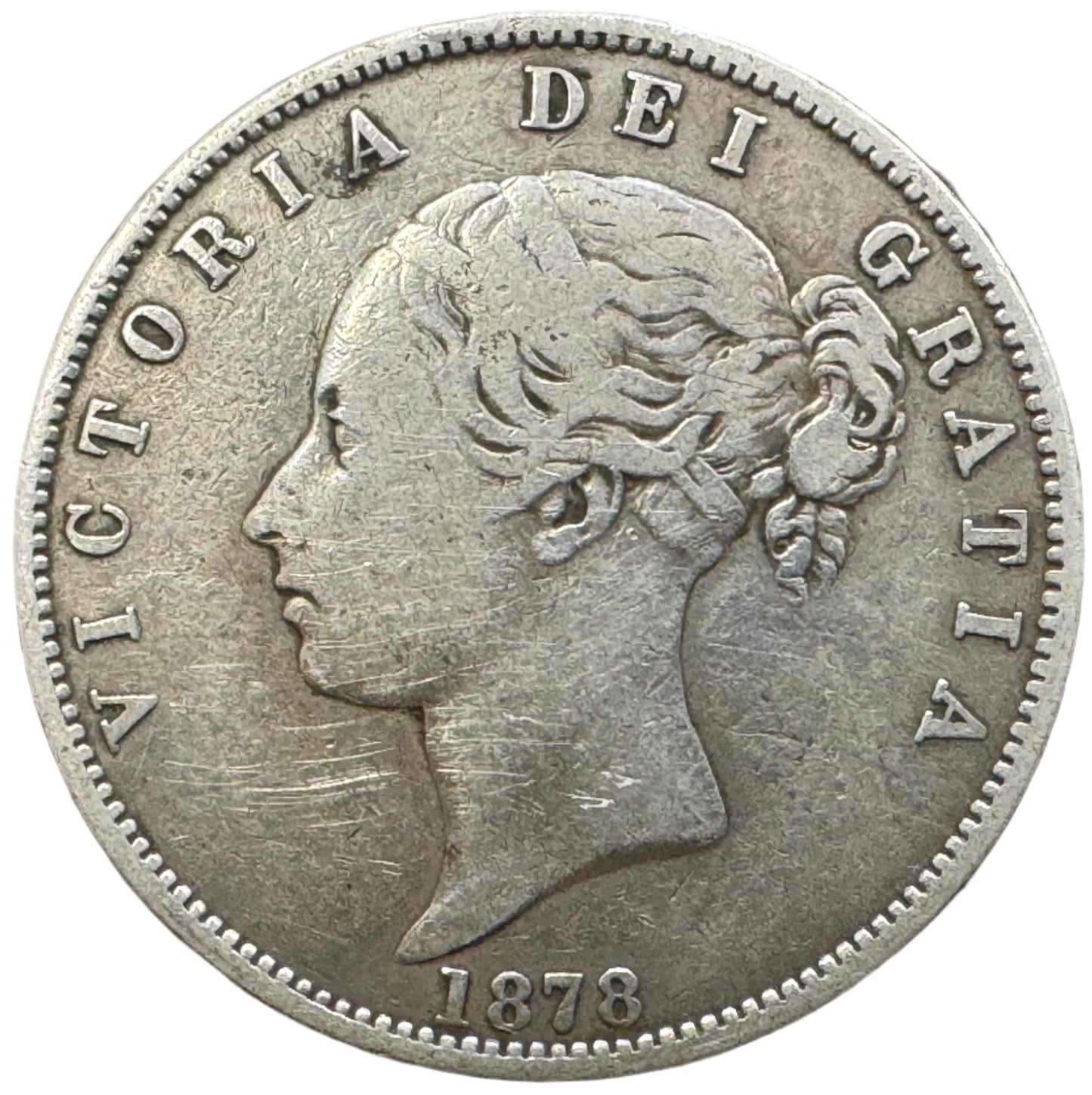 British Half Crown Victoria "Young Head" Silver Coin (1874-1887)