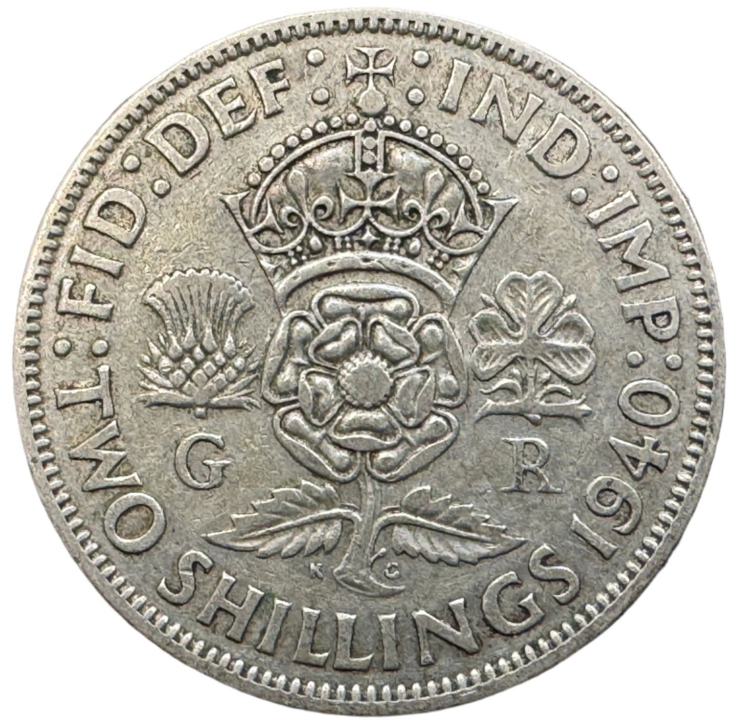British Two Shillings George VI Silver Coin (1937-1946)