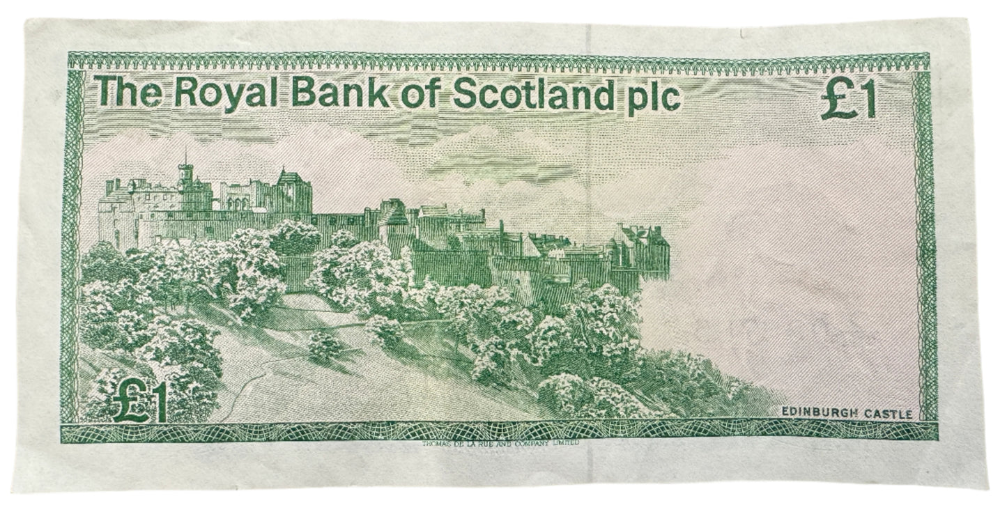 The Royal Bank Of Scotland £1 Pound Vintage Banknote 1972-1981
