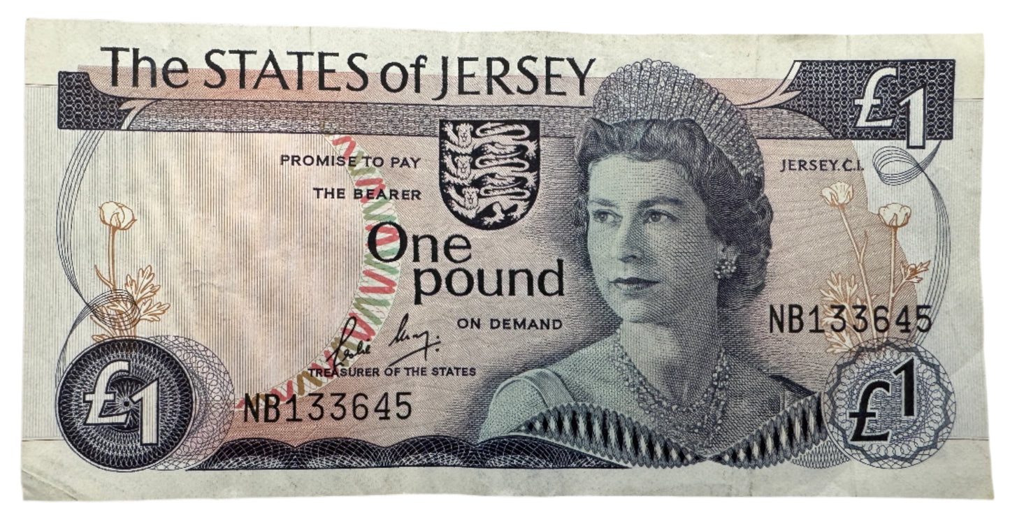 The States Of Jersey £1 Pound Vintage Banknote 1976-1988