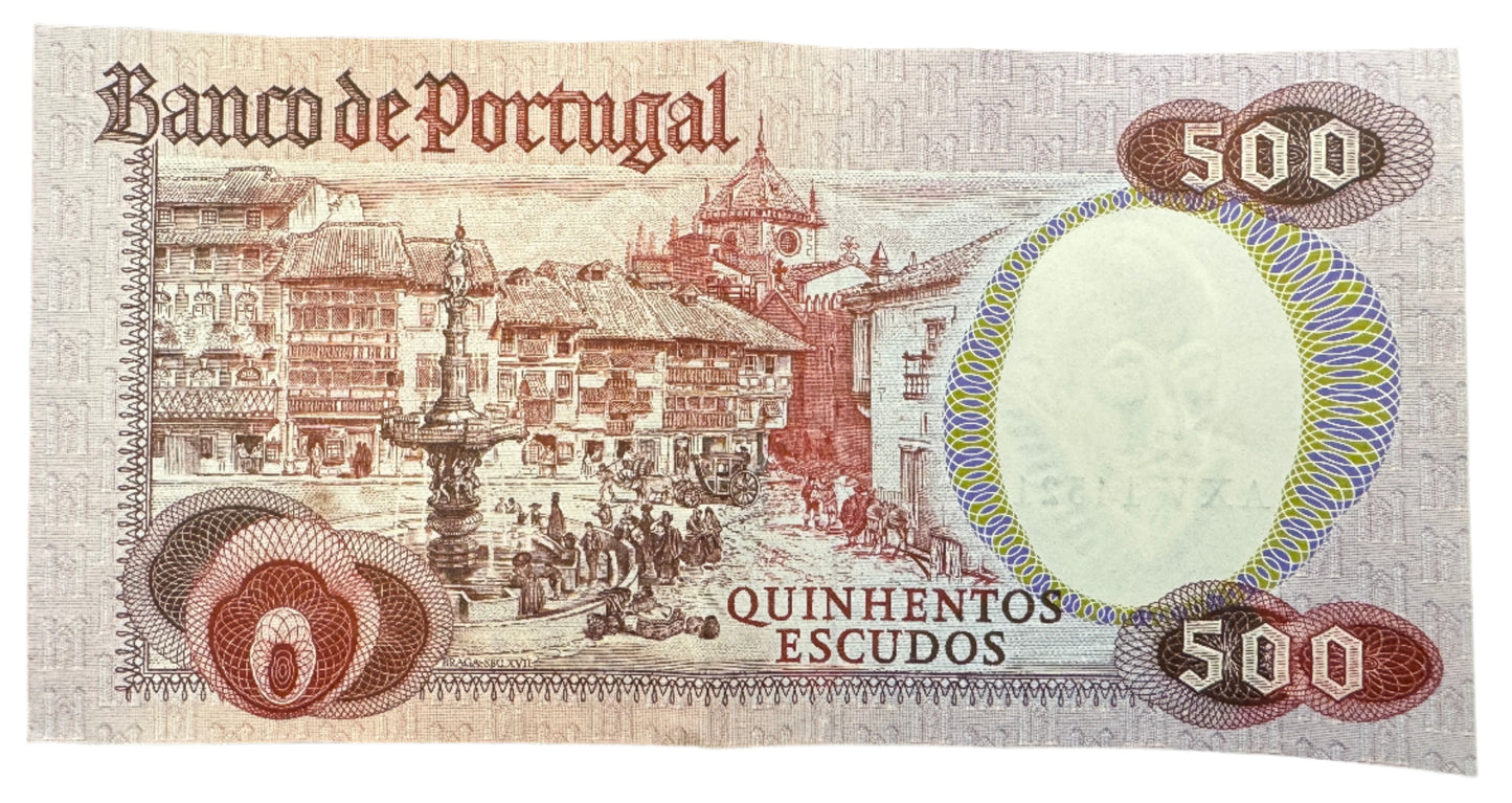 Banco De Portugal 500 Escudos (11th Print) Vintage Banknote 1979