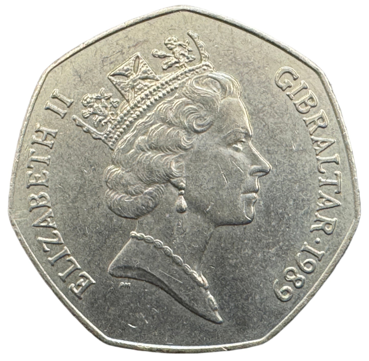 Gibraltar Candytuft Flowers 50 Pence Coin 1988-1989