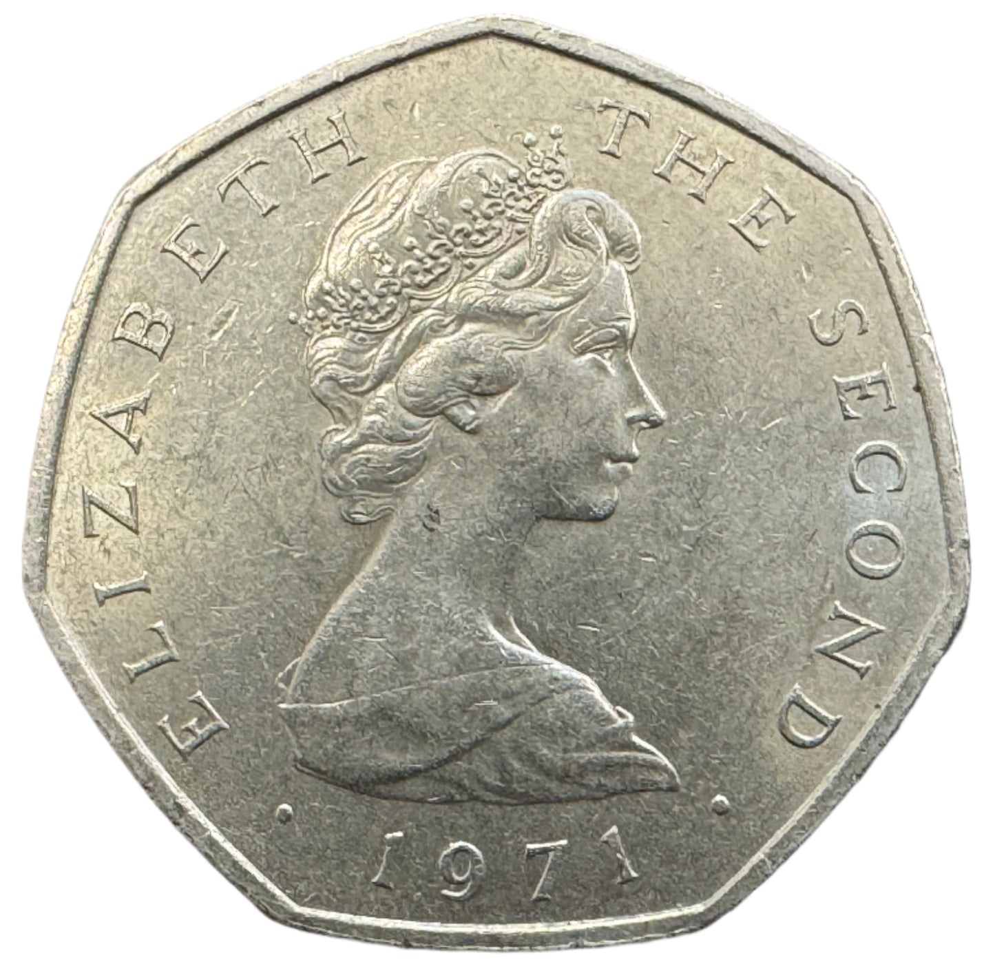 Isle Of Man Viking Ship 50 Pence Coin 1971-1975