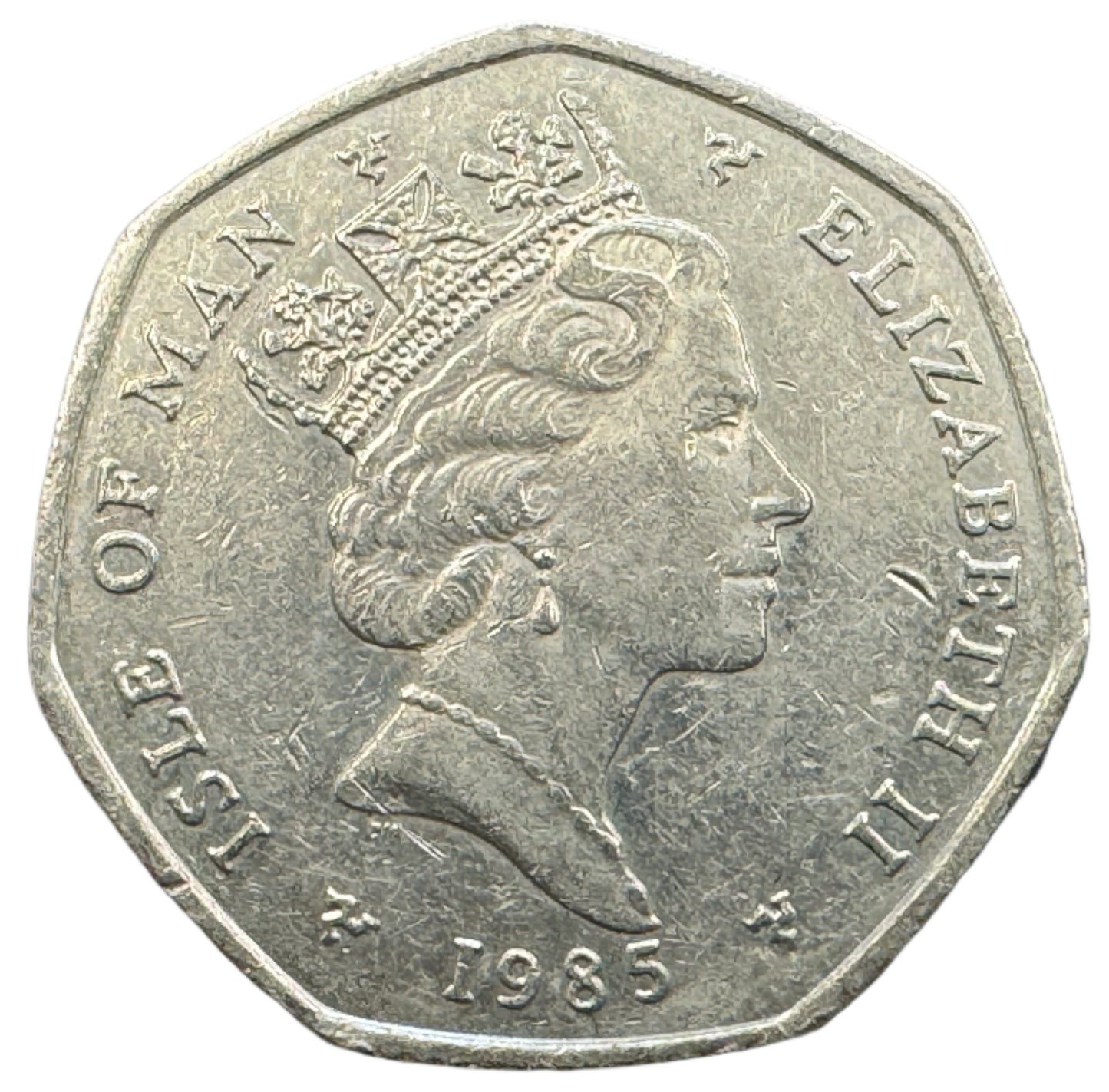 Isle Of Man Viking Longship Shield 50 Pence Coin 1985-1987
