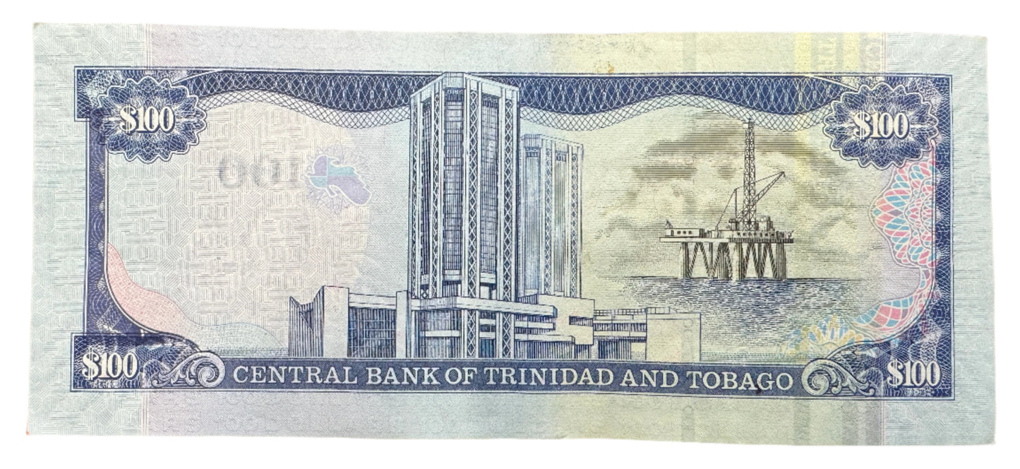 Trinidad and Tobago $100 Dollar Vintage Banknote 2006