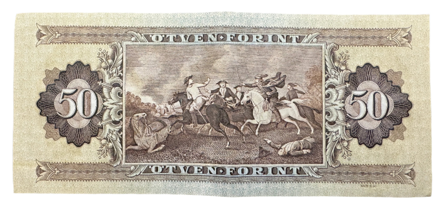 Hungary 50 Forint Vintage Banknote 1965-1989