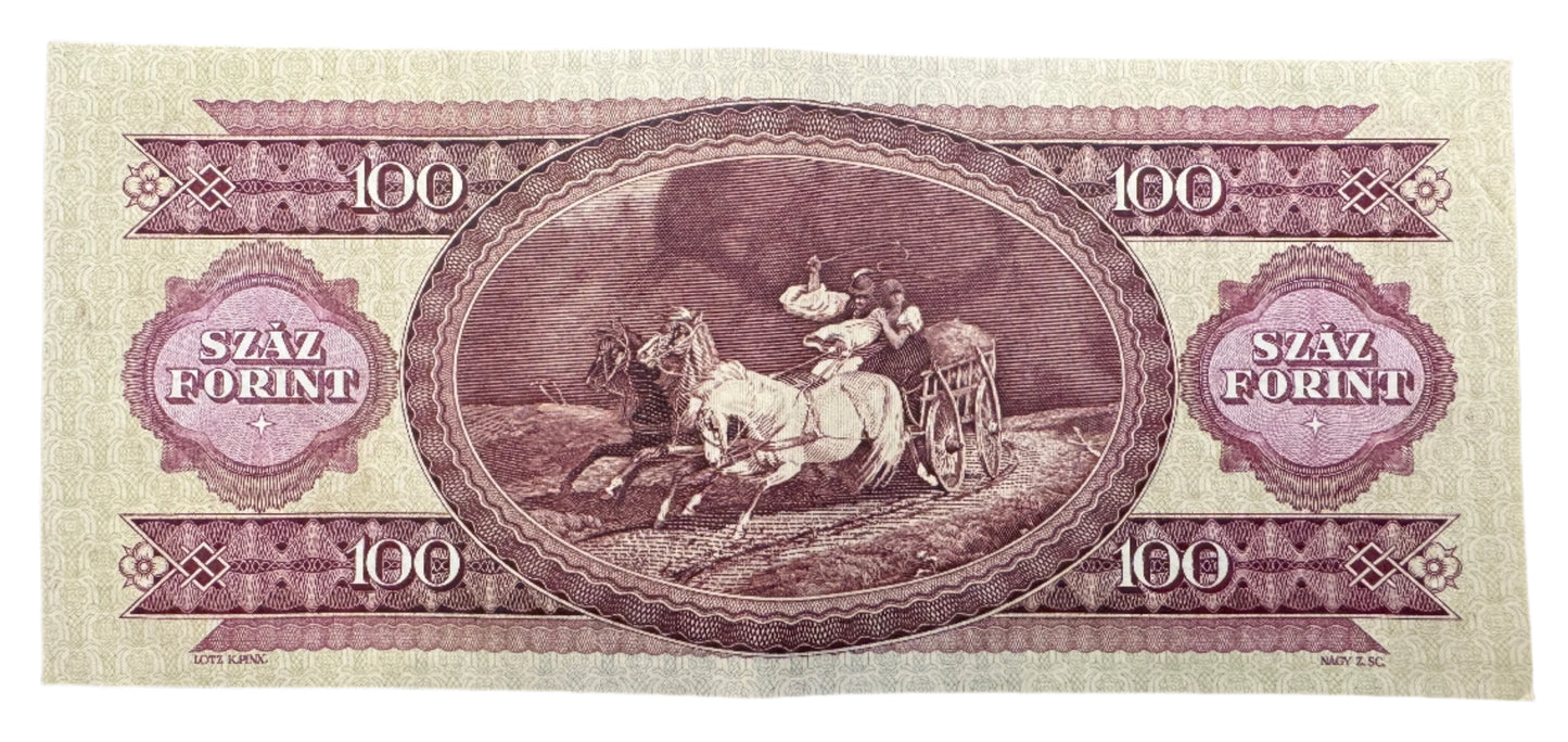 Hungary 100 Forint Vintage Banknote 1957-1989