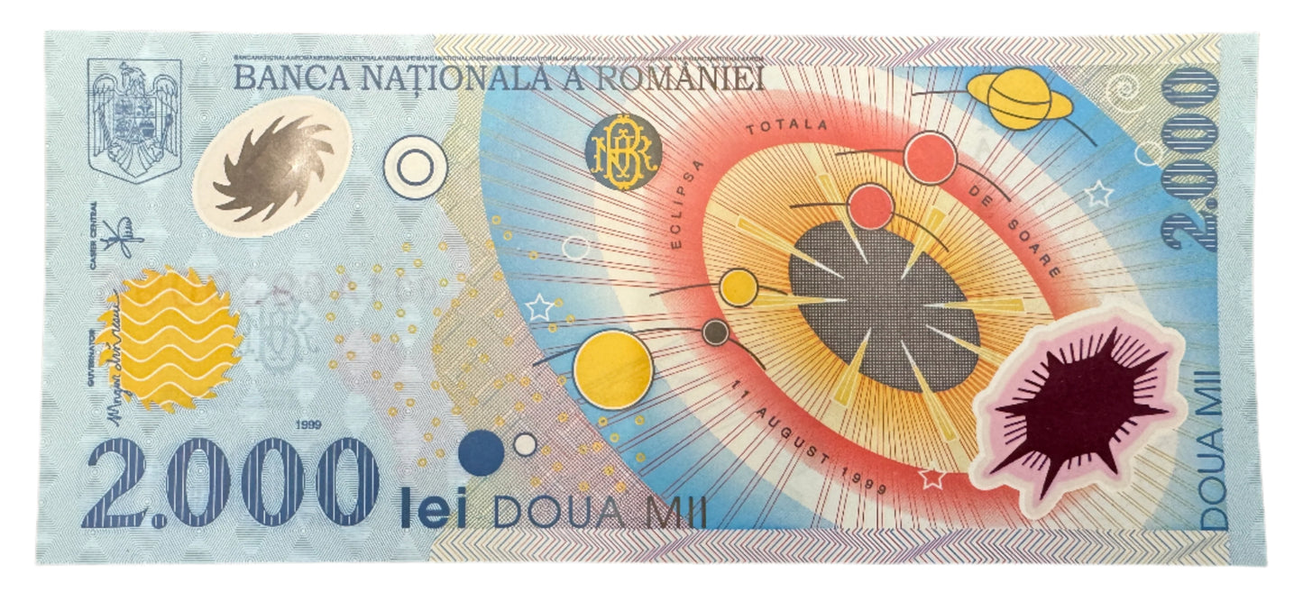 Romania 2,000 Lei "New Millenium - Total Eclipse" Vintage Banknote 2000