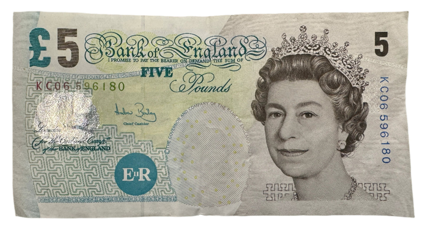 Bank Of England £5 Pounds "Elizabeth Fry" Banknote 2002-2016