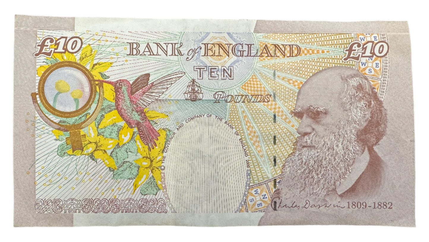 Bank Of England £10 Pounds "Charles Darwin" Banknote 2000-2016