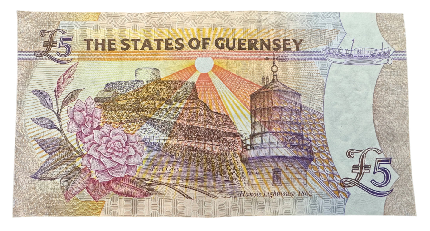 The States Of Guernsey £5 Pounds Banknote 1996-2023