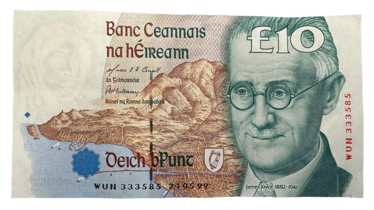 Central Bank Of Ireland £10 Pounds Vintage Banknote 1993-1999
