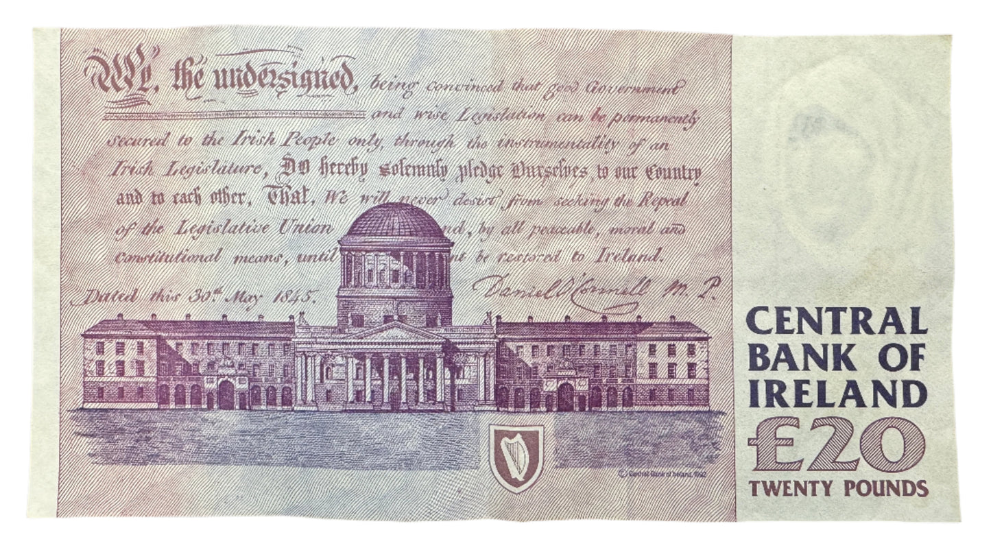 Central Bank Of Ireland £20 Pounds Vintage Banknote 1992-1999