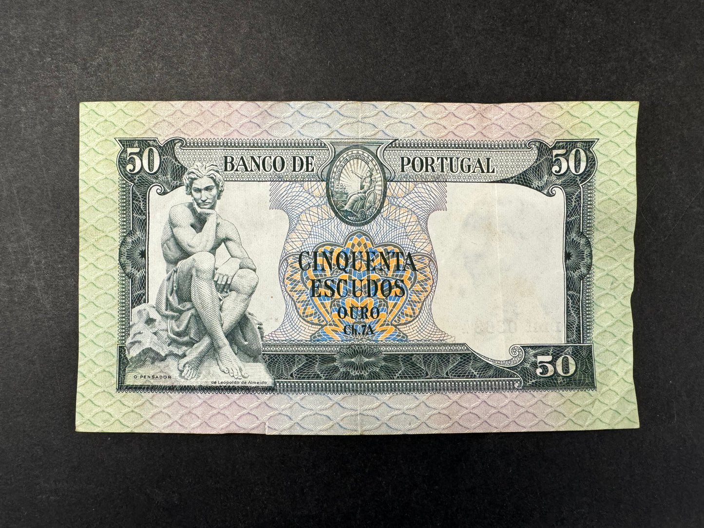 Portugal 50 Escudos Banknote (7th. Print; 2nd. Type - Issued 1960)