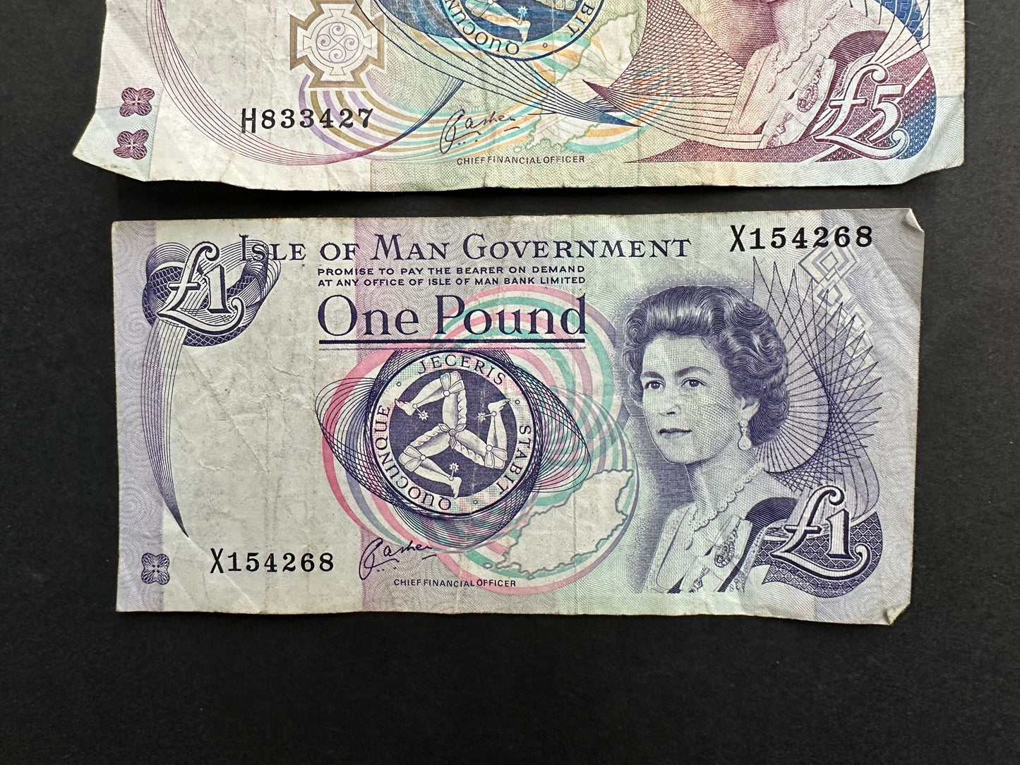 Set of Isle of Man Banknotes - £20, £10, £5 and £1 pound notes - Highly Desirable