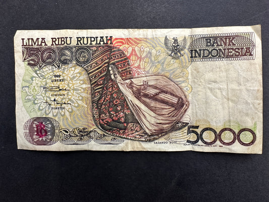Bank of Indonesia 5000 Rupiah Banknote - Issued 1992