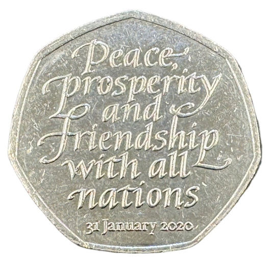 UK Brexit Peace 50p Coin 2020