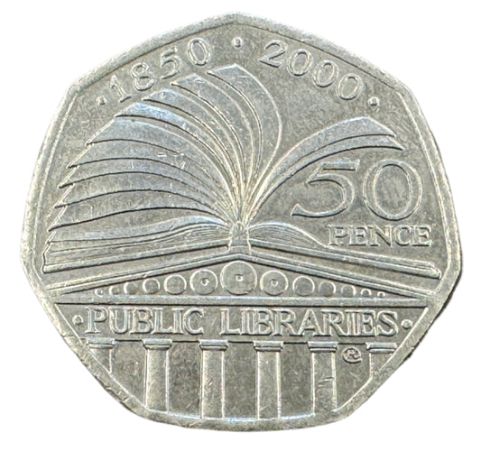 UK Public Libraries 50p Coin 2000
