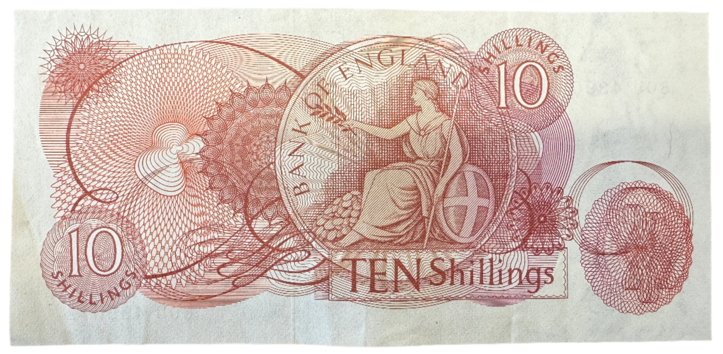 Bank Of England 10 Shillings Series C Banknote 1961-1970