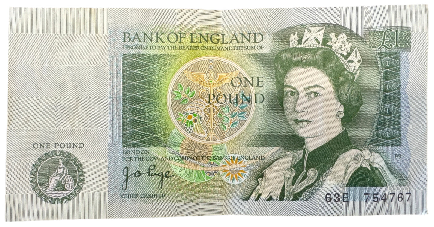 Bank Of England £1 Pound Isaac Newton Banknote 1978-1984
