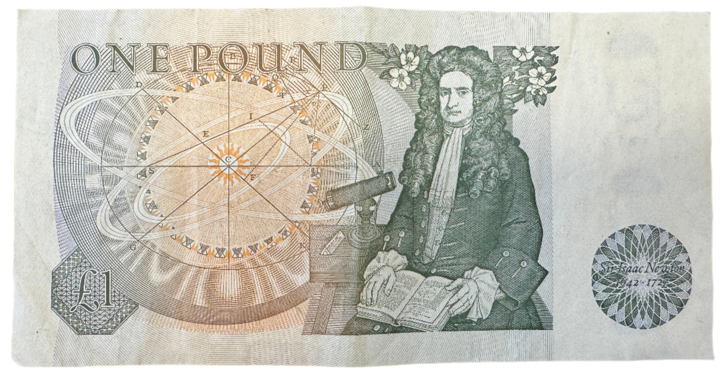 Bank Of England £1 Pound Isaac Newton Banknote 1978-1984