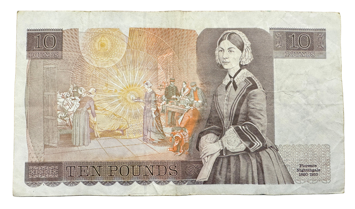 Bank Of England £10 Pounds "Florence Nightingale" Banknote 1975-1992