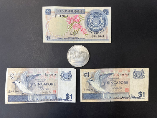 Singapore Silver Coin and Beautiful Banknote Set