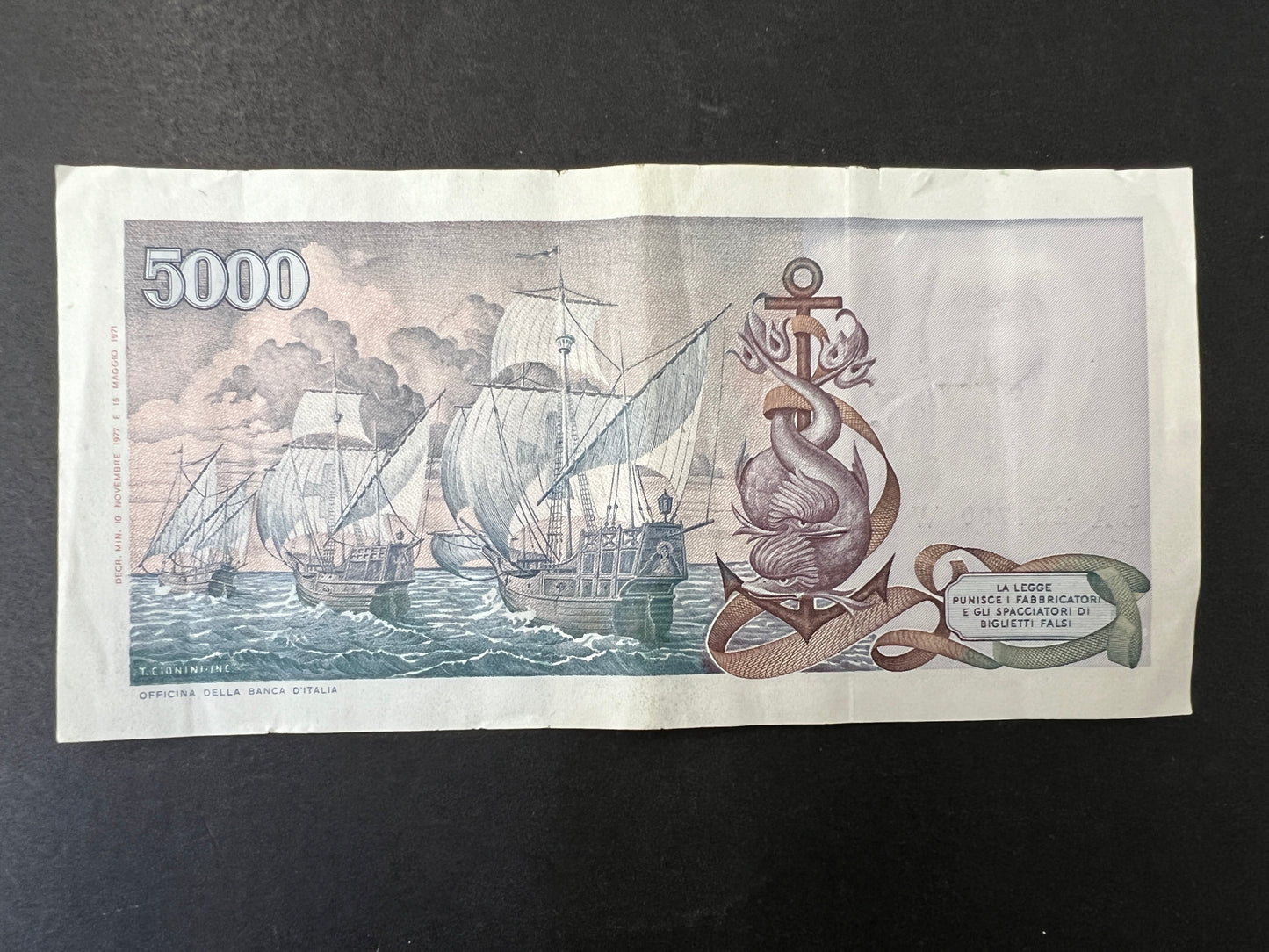Italian 5,000 and 10,000 Lira Banknotes - Highly Collectable 1976 - 1977 - FREE POSTAGE