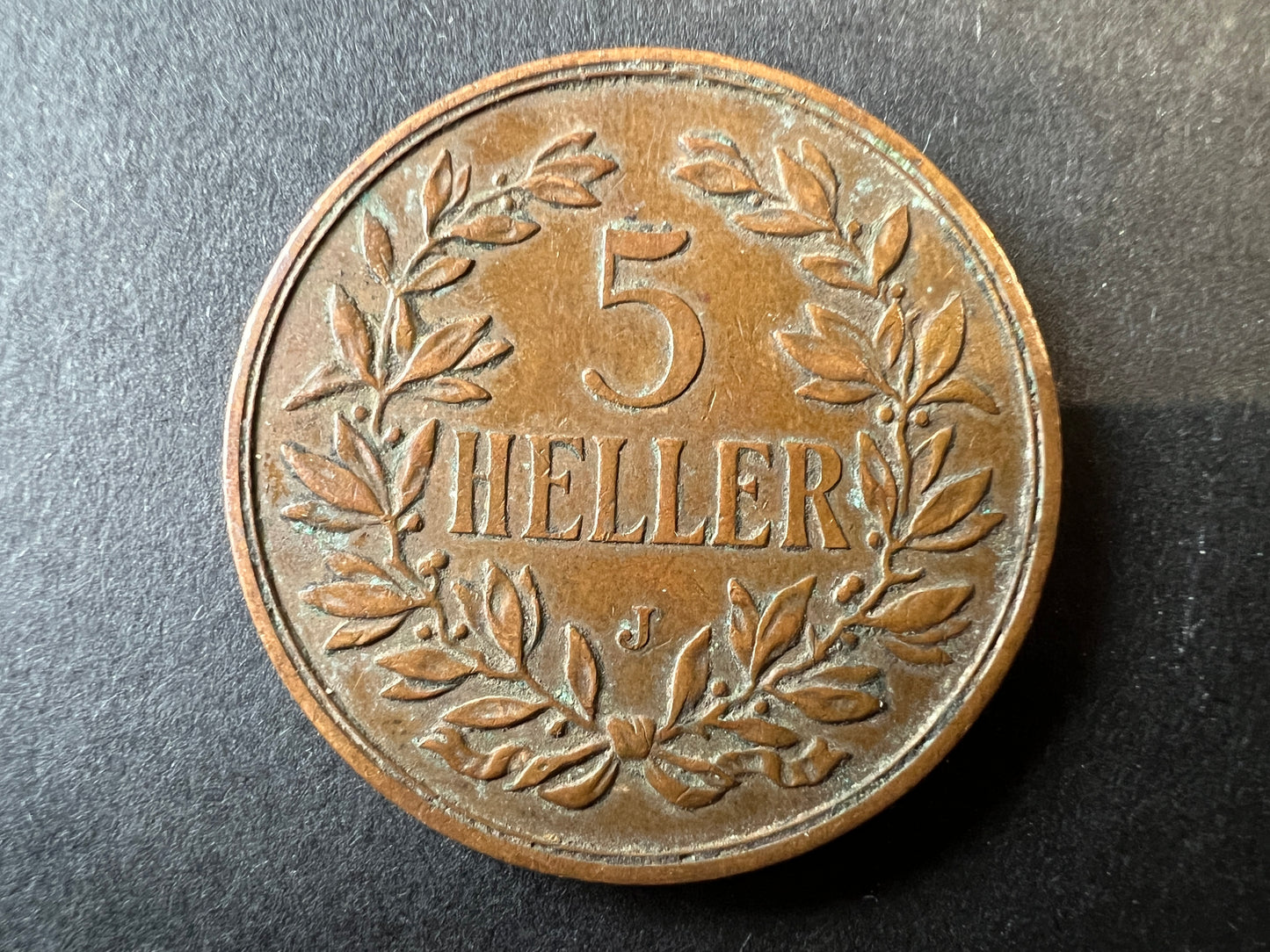 1909 5 Heller Coin from German East Africa (Wilhelm II)