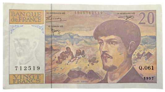 Banque De France 20 Francs "Debussy" Banknote 1980-1989