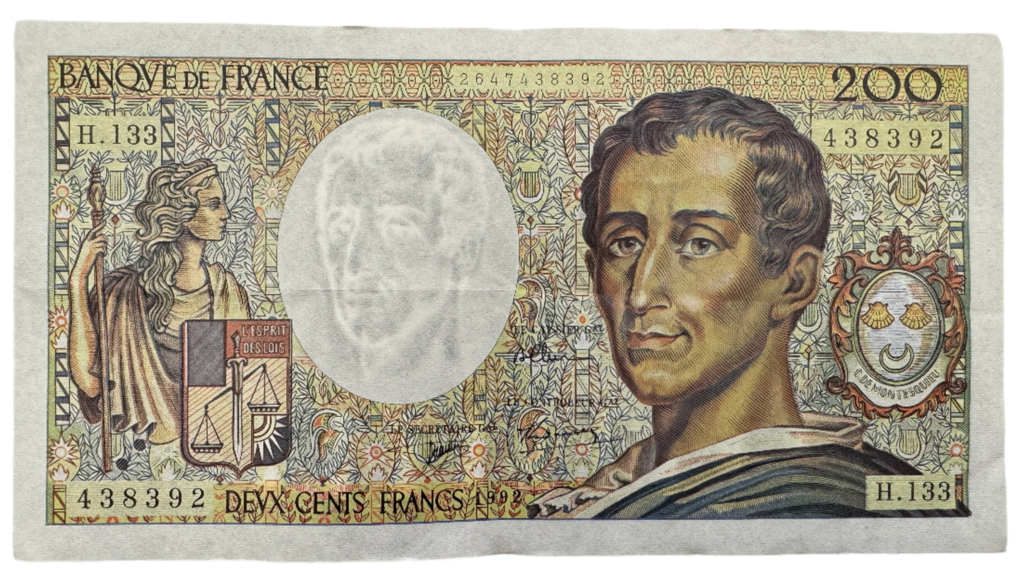 Banque De France 200 Francs "De Montesquieu" Banknote 1981-1992