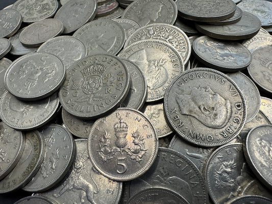 1KG Mixed Shillings and Pence Coins from The United Kingdom