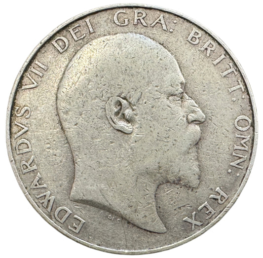 British Half Crown Edward VII Silver Coin (1902-1910)