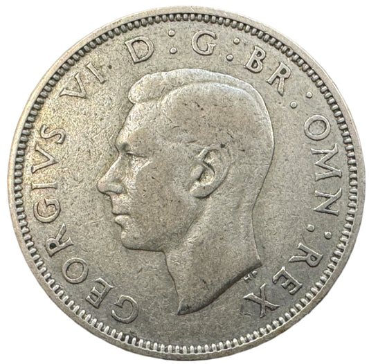 British Two Shillings George VI Silver Coin (1937-1946)